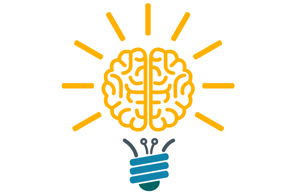 Lightbulb with brain graphic 